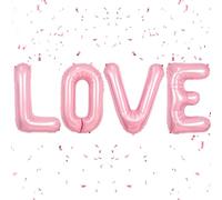 Pink LOVE Letter Balloons,40 Inch Letter LOVE Foil Balloon Light Pink,LOVE Helium Pastel Pink Alphabet Balloons for Wedding Birthday Anniversary Party Decorations