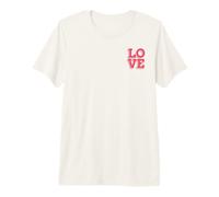 Pink Love Minimalistic Typography Pocket Design Premium T-Shirt