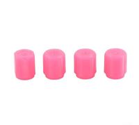 Pink Luminous Valve Stem Covers 4Pcs ABS Dust Cap | Automatic night lighting, enhances visibility, cool car decorations, easy to spot in dark parking lots