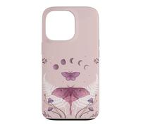 Pink Luna Moth Mystical Whimsigoth Art Episodic Drawing Case for iPhone 13 Pro