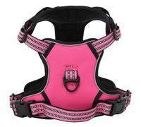 (pink, m) vidaXL Dog Harness with Lead and Collar Adjustable Dog Vest Harness Pink XL