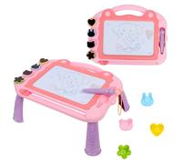 Pink Magnetic Drawing Board Kids - Adjustable Angle Erasable Toddler Drawing Tablet with Handle Seal Bracket Pen - 4 Color 31 x 23cm