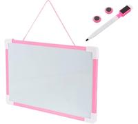Pink Magnetic Whiteboard - Small Double-Sided Dry Erase Board with Marker, Portable Hanging Memo Board for Kids Drawing, Fridge & Locker (12"x9", Durable Lightweight Design)