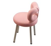 Pink Makeup Chair with Cute Bow Backrest Padded & Comfortable for Bedroom Living Room Reading & Dining Stylish Vanity Chair for Makeup Lovers