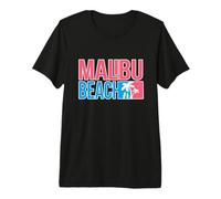 Pink Malibu Beach Cool California Surfing Surf Surfer Sporty Premium T-Shirt
