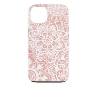 Pink Mandala Pattern White Henna Elegant Flower Design Case for iPhone 13