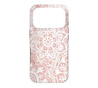 Pink Mandala Pattern White Henna Elegant Flower Design Case for iPhone 17 Pro