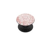 Pink Mandala Pattern White Henna Elegant Flower Design PopSockets Adhesive PopGrip