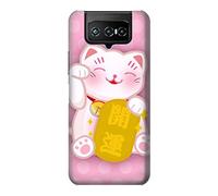 Pink Maneki Neko Lucky Cat Case Cover For ASUS ZenFone 7 Pro
