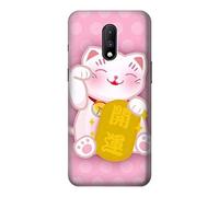 Pink Maneki Neko Lucky Cat Case Cover For OnePlus 7