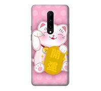 Pink Maneki Neko Lucky Cat Case Cover For OnePlus 7 Pro