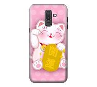 Pink Maneki Neko Lucky Cat Case Cover For Samsung Galaxy J8 (2018)