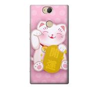 Pink Maneki Neko Lucky Cat Case Cover For Sony Xperia XA2 Plus
