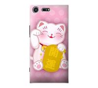 Pink Maneki Neko Lucky Cat Case Cover For Sony Xperia XZ Premium