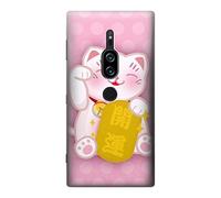 Pink Maneki Neko Lucky Cat Case Cover For Sony Xperia XZ2 Premium