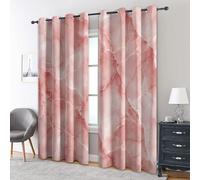 Pink Marble Blackout Curtains, 84 Drop, Abstract Printed Curtains for Living Room, Bedroom, Eyelet Drapes for Window Home Decor, 52x84 Inch 2 Panels O1C1-32