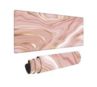 Pink Marble Gold Mouse Pad - Large Cute Desk Mat, Keyboard & Laptop Protector (31.5x11.8in)