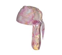 Pink Marble Texture Printed Do Rag Cap, Quick Dry Mesh Cycling Cap Helmet Liner for Biking Running Hiking
