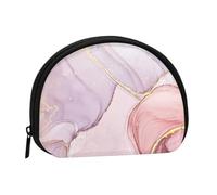 Pink Marble, Women's Storage Bag Shell Makeup Bag Small Coin Purse Shell Change Pouch