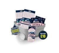 (Pink Mcloth Super Soak Up Bundle) Minky Mcloth Super Soak Up Bundle - Kitchen Essentials Cleaning Pack Includes Washing Up Bowl with Drainer, Mcloth Super Soak Up Tea Towels