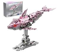Pink Mechanical Dolphin Building Blocks Set, 888+ PCS Steampunk Dolphin Building Set, Creative Ocean Creature Animal Bricks Model Toys, Home Decor Gift for Adults and Teens