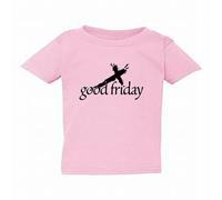 (Pink, Medium / 3T / 2-3 YO) Easter Good Friday Unique Jesus Christian God Cross Boys Girls T Shirt Tee Top