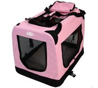 Actiaspet Fabric Soft Pet Travel Crate Kennel Cage Carrier House Dog Cat Pink Medium