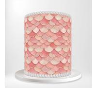 Pink Mermaid Scales Glitter Iridescent Fantasy Wrap Around Print A4 Edible Paper Icing Sheet Cake Topper Side Ribbon Border Decor for Personalised Themed Decorations 2H