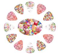 Pink Mermaid Scales Unicorn Lollipops Guitar Picks Bass Picks for Acoustic Electric Guitar Ukulele Thin Medium Heavy 12 Pack Multi-color with Case