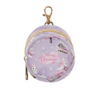 Pink Merry Christmas Birds and Tree Newborned Girl Travel Pacifier Holder Portable Key Chain Wallet, Neutral Baby Items contenedor para chupones de Bebes