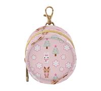 Pink Merry Christmas Deer and Rabbit Seamless Baby Girl Pacifier Holder Case Portable Coin Purse Change Holder, Neutral Baby Items Tapas para chupones de