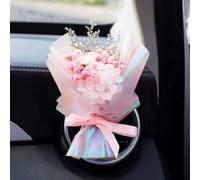 Pink Mini Dried Flowers Bouquet for Car Air Vent Clips, Air Outlet Perfume Decoration, FlowerVent Clips Air Fresheners Interior Accessories Automotive,Pink Car Accessories for Women