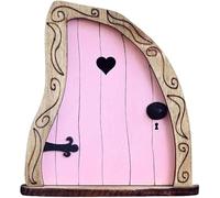 Pink Mini Fairy Garden Door for Tree, 3D Miniature Fairy Door for Fairytale Tiny House Doors, Bonsai Terrarium Micro Landscape Decoration Accessories Garden Miniatures