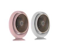 (Pink) Mini Household Heater Warm Air Blower Table Top Heater for Office and Home