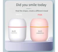 Pink Mini Humidifier for Bedroom & Desk - Portable, Silent, Multi-Mode Mist with Colorful Night Light