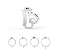 Pink Mini Male Chastity Penis Device Chrome Gay with Hook Ring Cuckold Lockdown Cage Restraint for Men Sex Toys(II -S Cage-White)