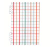 Pink Mint Coral Plaid Journaling Notebooks, A5 Single Subject Spiral Notebook 60 Pages, Lined Spiral Notebooks, Journal for Men Mens Journals School Things Women's Journal