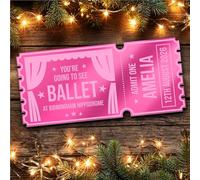 Pink Mirror Acrylic Ticket Any Ballet Theatre Show Personalised Any Text Voucher | Custom Surprise Reveal Voucher Ticket | Announcement Greeting Card | Note Card