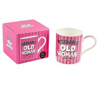 Pink "Miserable Old Woman" Novelty Fine China Mug with Matching Presentation Box Wife Girlfriend Mum Grandmother Wedding Engagement Birthday