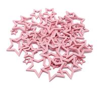 Pink Mixed Size Cut-Out Open Stars Christmas Craft Scrapbook Vintage Confetti Star - Pack of 50