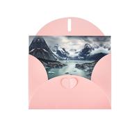 Pink MJHKXLJ Glacier Fjord, Alaska Prints Pearlized Greeting Card - Envelope Included - Perfect for Christmas, Birthdays, Valentines, Weddings, and More