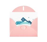 Pink MJHKXLJ Iceberg with heavy snow Prints Pearlized Greeting Card - Envelope Included - Perfect for Christmas, Birthdays, Valentines, Weddings, and More
