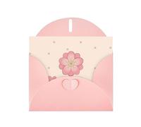Pink MJHKXLJ Little pink cherry blossoms Prints Pearlized Greeting Card - Envelope Included - Perfect for Christmas, Birthdays, Valentines, Weddings, and More