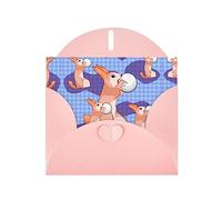 Pink MJHKXLJ rabbit holding the ball Prints Pearlized Greeting Card - Envelope Included - Perfect for Christmas, Birthdays, Valentines, Weddings, and More