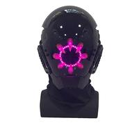 Pink Monster LED Tactical Mask with Big Mouth Design, Glowing Cosplay Mask with Adjustable Straps for Halloween, Costume Parties & Role Play