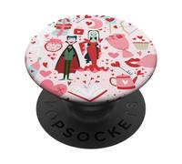 pink monster valentines vampire ghost horror undead creepy PopSockets Adhesive PopGrip