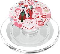 pink monster valentines vampire ghost horror undead creepy PopSockets PopGrip for MagSafe