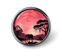 Pink Moon Elephant Button Pin,Design Your Own Personalized Pin Back Button Badges Exquisite Round Badge Travel Brooch Metal Decorative Pins for Hat Clothes Backpack