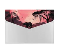 Pink Moon Elephant File Folder Accordion Document Organizer Portable Paper Bill Receipt Organizer Reusable 6 Pocket Expanding File Pockets Plastic Folder for Home Office Supplies