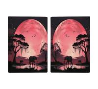 Pink Moon Elephant Passport Holder Leather Passport Wallet Cover Case Passport Protective Cover Cute Passport Book Holder Slim Credit Card Holder Travel Accessories for Women Men